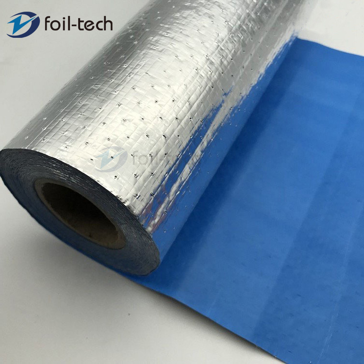 <b>Perforated aluminum foil woven fabric roof heat insulation with Blue PE coating</b>